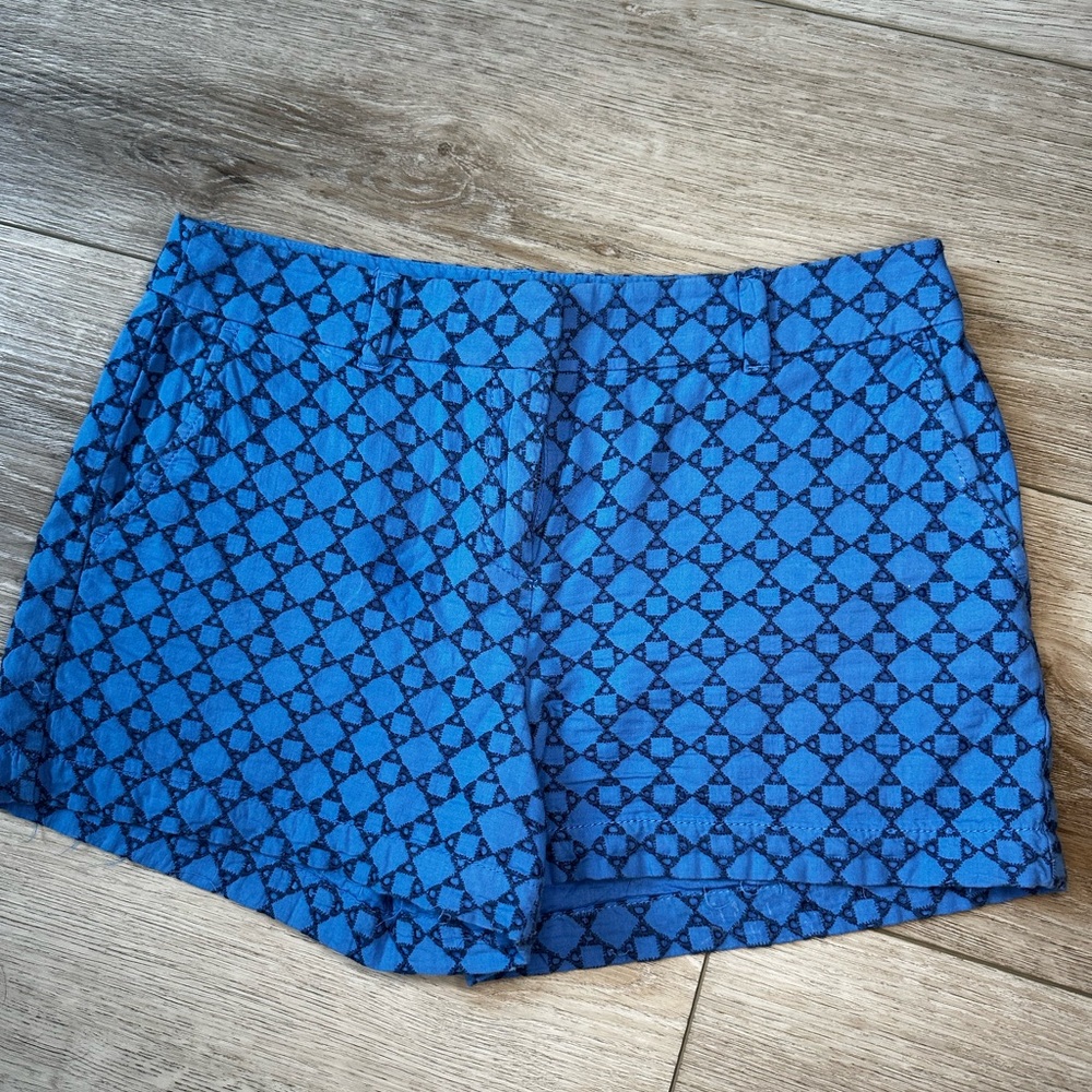 Ann Taylor Blue Patterned High Waist Shorts